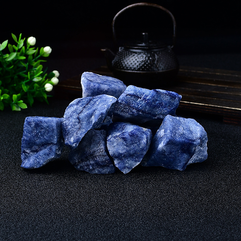 Aventurin albastru – piatră brută pentru difuzor/aromaterapie, decor cristal pentru casă și birou