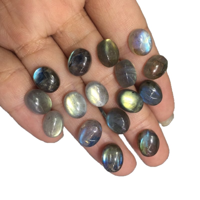 Labradorit oval bezel pentru inel, 8×10 mm, piatră semi-finisă, piatră naturală pentru încrustare