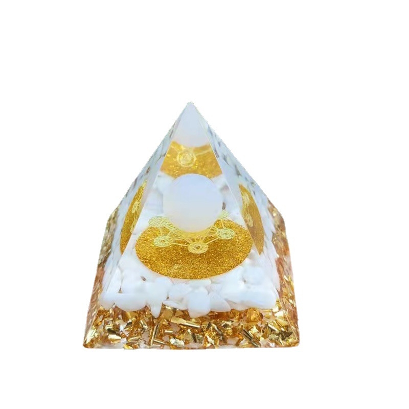 Sferă de cristal în formă de piramidă, rășină epoxidică, decor pentru casă și cadou