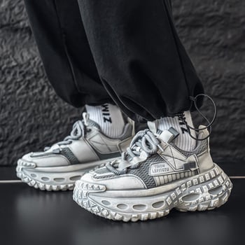 Adidași casual pentru bărbați cu talpă groasă, modă originală de nișă