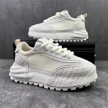 Adidași bărbați din plasă, casual, primăvara 2025, încălțăminte cu talpă groasă, stil tată