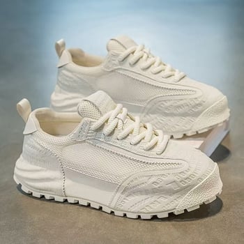 Adidași bărbați din plasă, casual, primăvara 2025, încălțăminte cu talpă groasă, stil tată