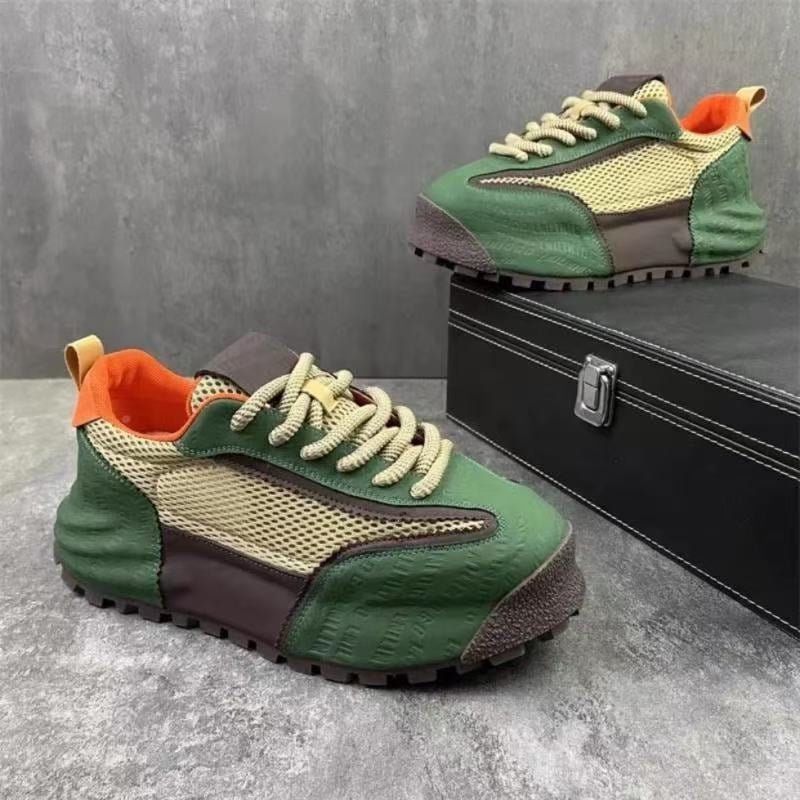 Adidași bărbați din plasă, casual, primăvara 2025, încălțăminte cu talpă groasă, stil tată