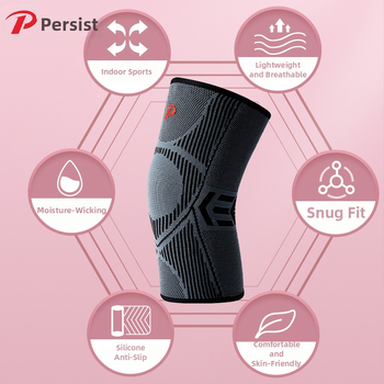 Protecții pentru genunchi cu silicon anti-coliziune și suport cu arc, tricotate antiderapante, pentru baschet, alergare și drumeții
