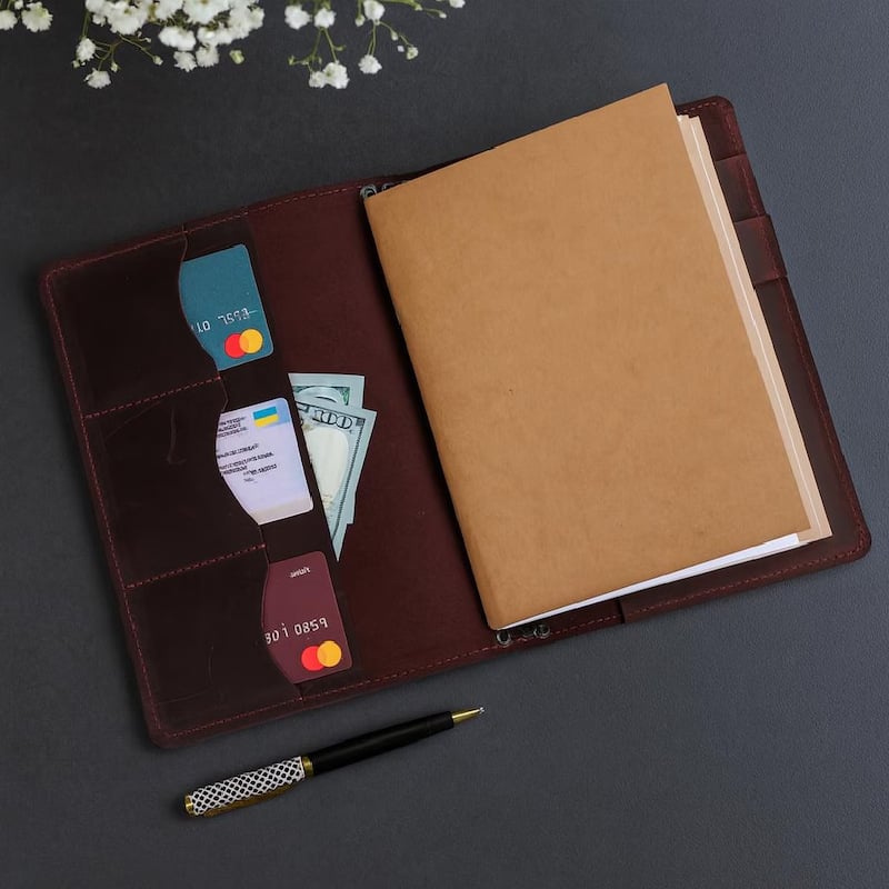 Husă de notebook din piele Crazy Horse, vintage, detașabilă, protecție pentru carte, praf și apă