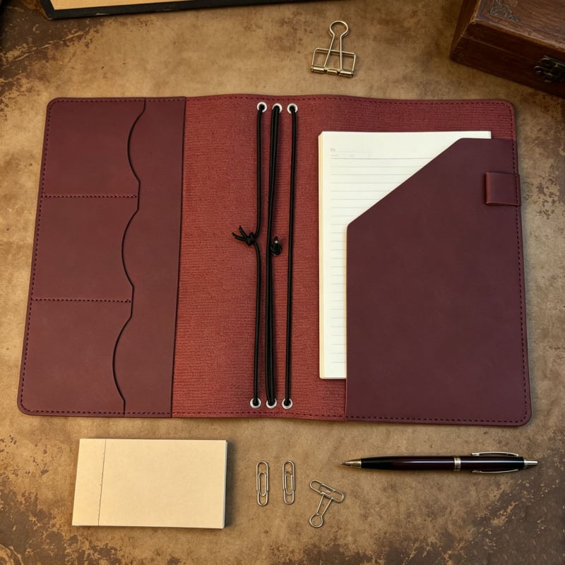 Husă de notebook din piele Crazy Horse, vintage, detașabilă, protecție pentru carte, praf și apă