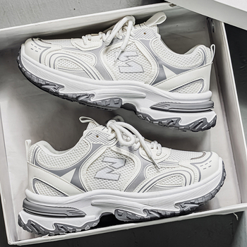Pantofi sport casual pentru bărbați, dad sneakers cu plasă respirabilă și talpă groasă