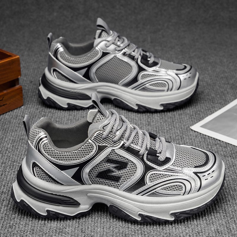 Pantofi sport casual pentru bărbați, dad sneakers cu plasă respirabilă și talpă groasă