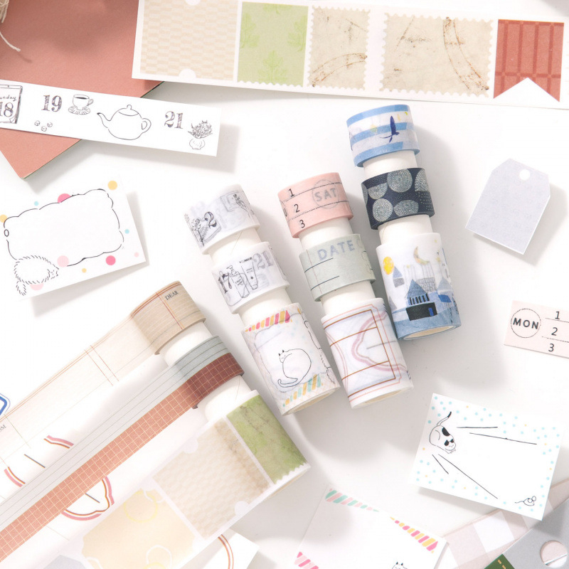 Xinmo 3 tekercses notesz-szalag, kézzel téphető, praktikus alap, sokoldalú DIY kollázs papír