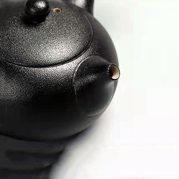 Ceainic din ceramică neagră pentru uz casnic, design modern minimalist, mâner lateral, set Kung Fu din lut mov pentru infuzarea ceaiului, potrivit pentru utilizare direct pe flacără