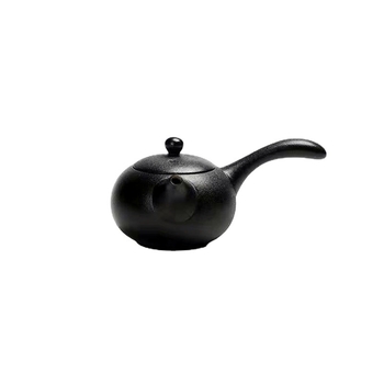 Ceainic din ceramică neagră pentru uz casnic, design modern minimalist, mâner lateral, set Kung Fu din lut mov pentru infuzarea ceaiului, potrivit pentru utilizare direct pe flacără
