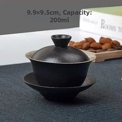 Ceainic din ceramică neagră pentru uz casnic, design modern minimalist, mâner lateral, set Kung Fu din lut mov pentru infuzarea ceaiului, potrivit pentru utilizare direct pe flacără