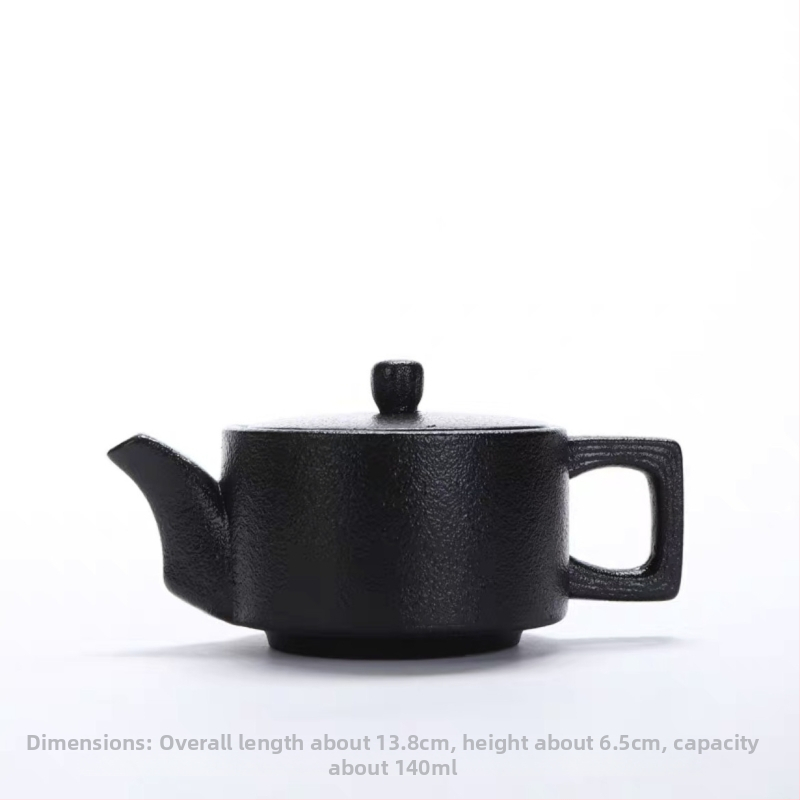 Ceainic din ceramică neagră pentru uz casnic, design modern minimalist, mâner lateral, set Kung Fu din lut mov pentru infuzarea ceaiului, potrivit pentru utilizare direct pe flacără