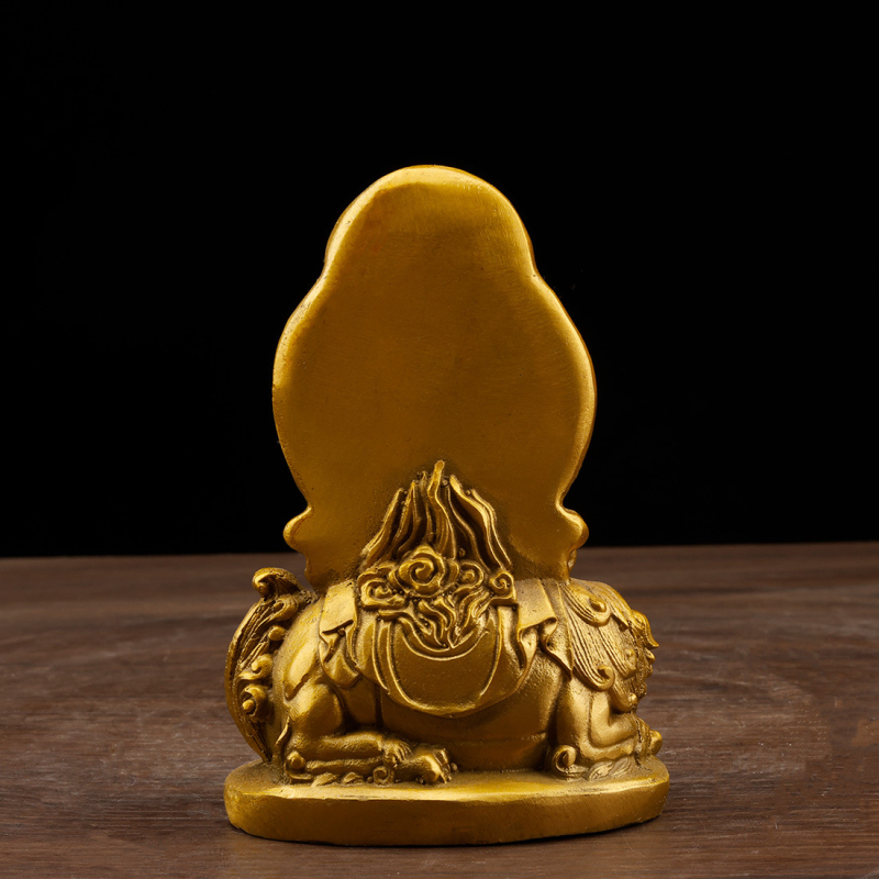 Statui din alamă ale Bodhisattva Manjushri și Samantabhadra cu aureolă, pentru rugăciune acasă și la templu