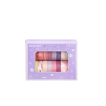 Macaron pasztell washi szalagkészlet – 20 tekercs, retro egyszínű és színes nyomtatott szalagok naplóhoz