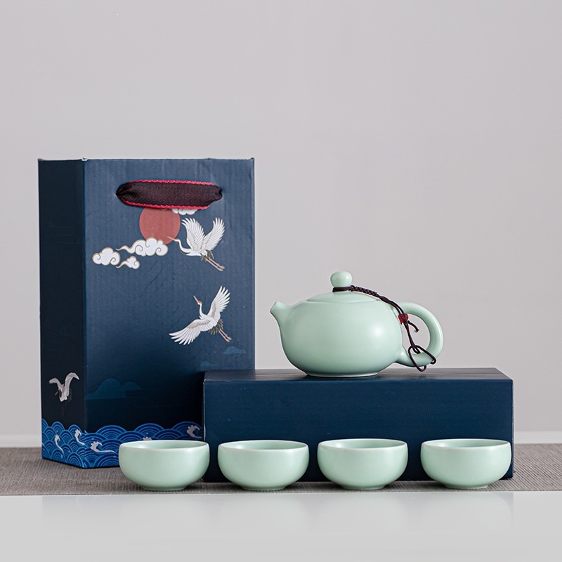 Set de ceai ceramic Kung Fu în cutie cadou