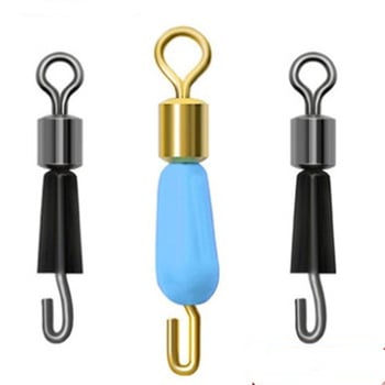 Cleme pentru linia de pescuit, negre și albastre, set de 100 bucăți, accesorii și conectori pentru echipament de pescuit