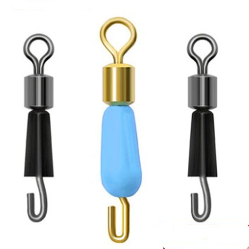 Cleme pentru linia de pescuit, negre și albastre, set de 100 bucăți, accesorii și conectori pentru echipament de pescuit