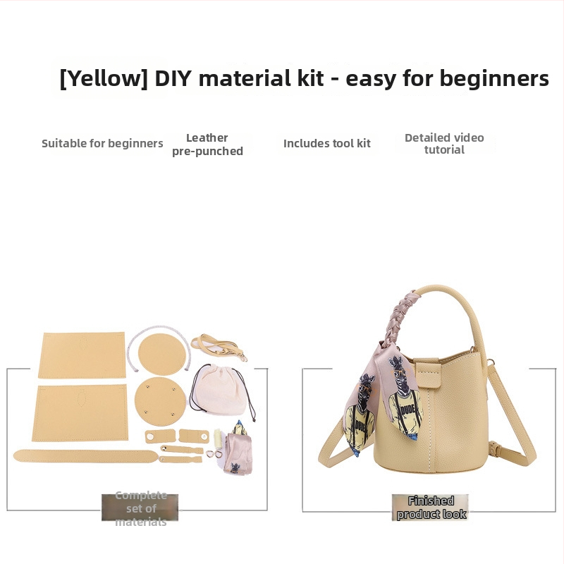 Dámska crossbody kabelka v kórejskom štýle, valcovitá vedrová kabelka, jednofarebná, nosenie v ruke alebo cez rameno, ručne vyrobená