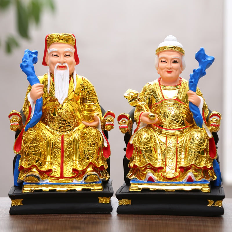 12-inčna statua Zemljinog Boga i Boga bogatstva, kućna Buddina figura od smole