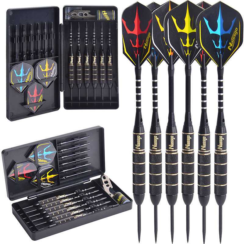 Set de 6 darduri din cupru pur, 22 g fiecare, într-o cutie din plastic