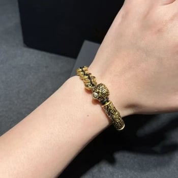 Brățară pentru bărbați cu model Pixiu Taotie și monedele celor cinci împărați, atrage bogăție, stil retro chinezesc