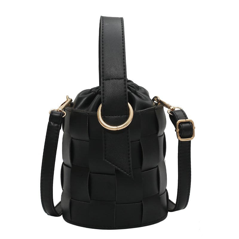 Geantă bucket țesută, design de nișă, stil occidental, primăvară-vară 2025, spațioasă, crossbody în stil coreean pentru femei