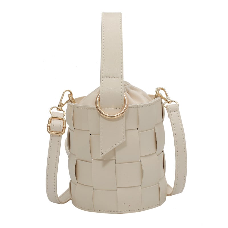 Geantă bucket țesută, design de nișă, stil occidental, primăvară-vară 2025, spațioasă, crossbody în stil coreean pentru femei