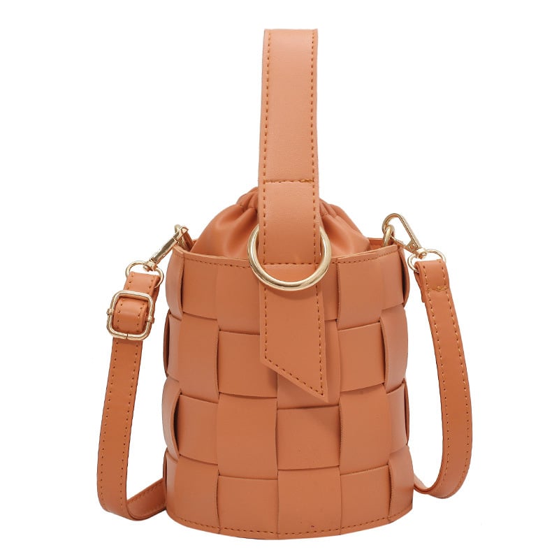 Geantă bucket țesută, design de nișă, stil occidental, primăvară-vară 2025, spațioasă, crossbody în stil coreean pentru femei