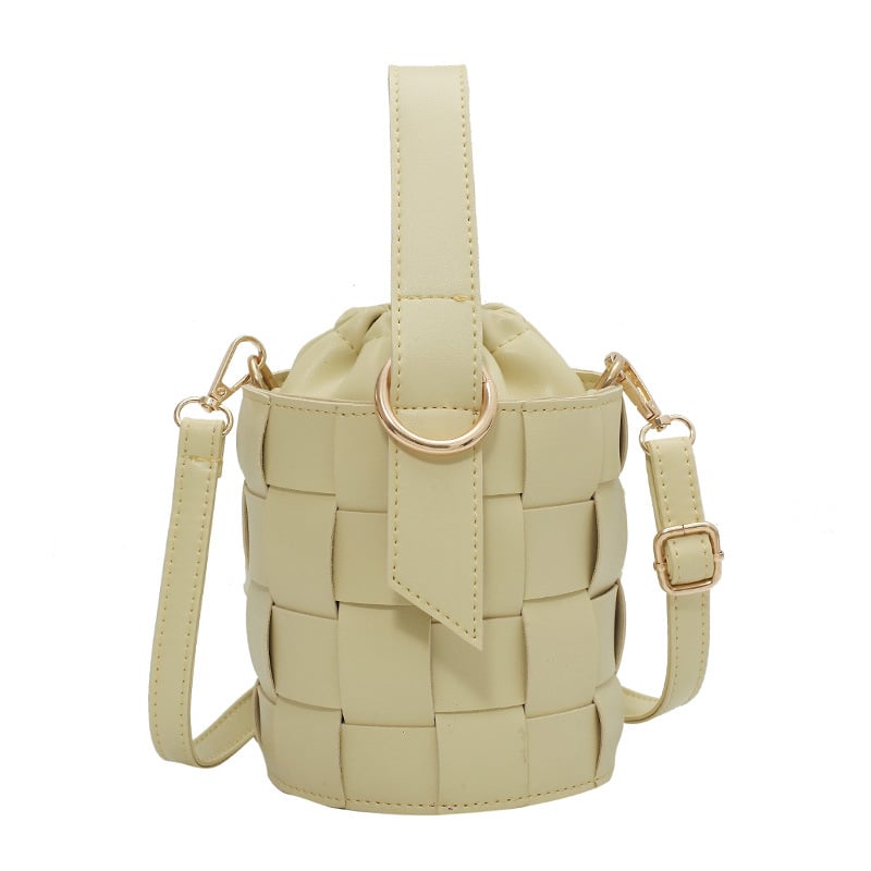 Geantă bucket țesută, design de nișă, stil occidental, primăvară-vară 2025, spațioasă, crossbody în stil coreean pentru femei