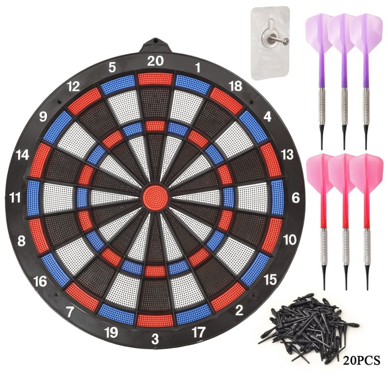 Dongye set tablă darts de 18 inch, cu șase săgeți moi