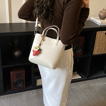 Geantă damă din PU, stil crossbody bucket, primăvara 2026, mică