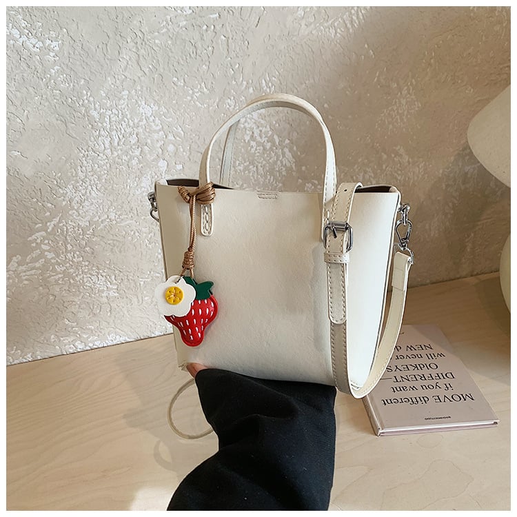 Geantă damă din PU, stil crossbody bucket, primăvara 2026, mică
