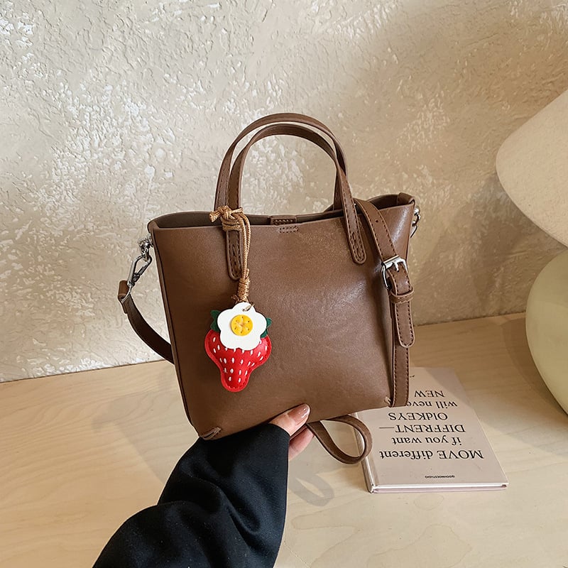 Geantă damă din PU, stil crossbody bucket, primăvara 2026, mică
