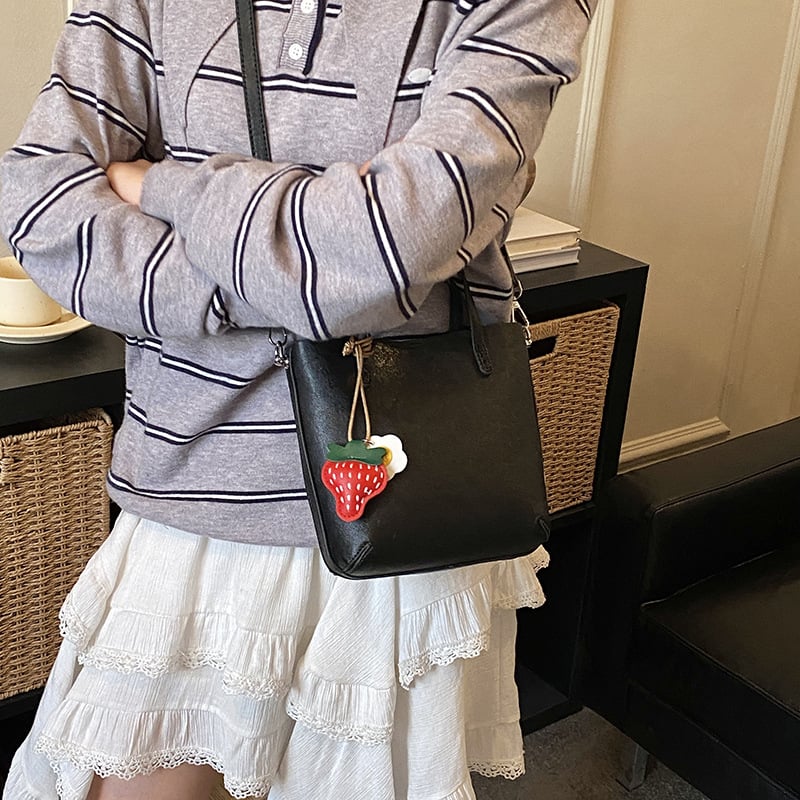 Geantă damă din PU, stil crossbody bucket, primăvara 2026, mică