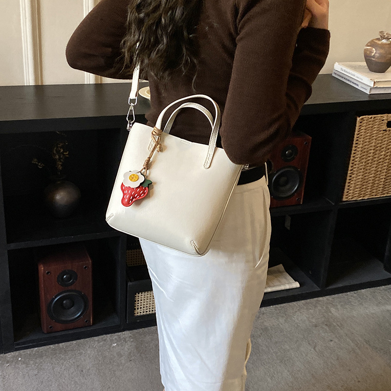 Geantă damă din PU, stil crossbody bucket, primăvara 2026, mică