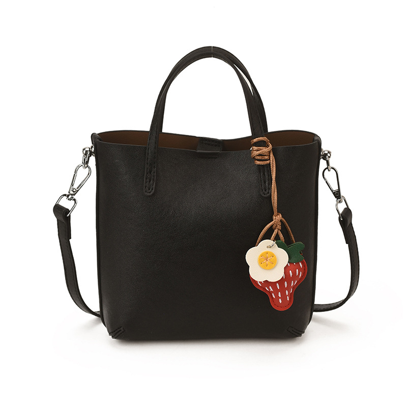 Geantă damă din PU, stil crossbody bucket, primăvara 2026, mică