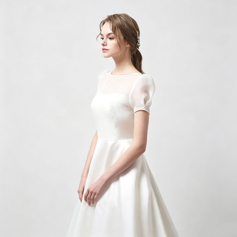 Rochie de mireasă ușoară, stil elegant de basm, blând temperament, design simplu și stilat, rochie cu trenă pentru nuntă de vară