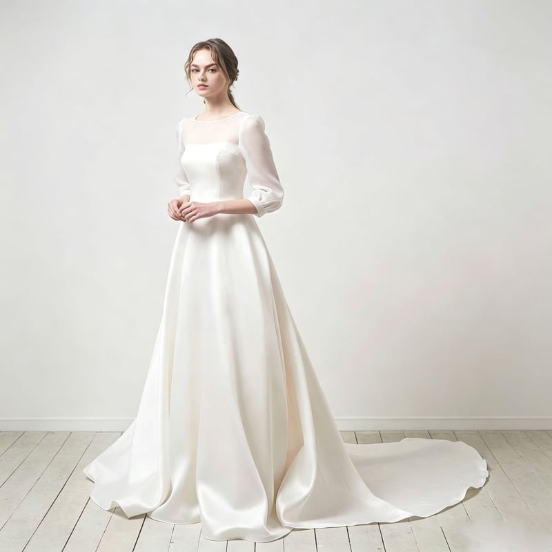 Rochie de mireasă ușoară, stil elegant de basm, blând temperament, design simplu și stilat, rochie cu trenă pentru nuntă de vară
