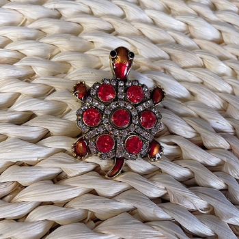 Broșă cu țestoasă și cristale, motiv animal, stil vintage, accesorii pentru haine