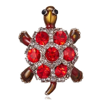 Broșă cu țestoasă și cristale, motiv animal, stil vintage, accesorii pentru haine
