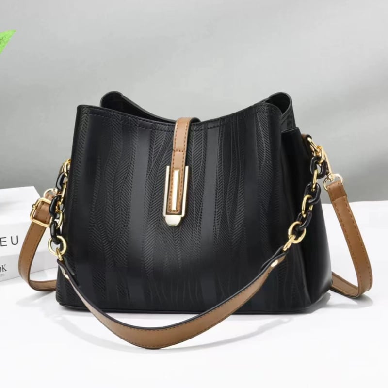 Geantă de damă din PVC, tip găleată, crossbody/pe umăr, mică, capacitate mare, stil urban minimalist