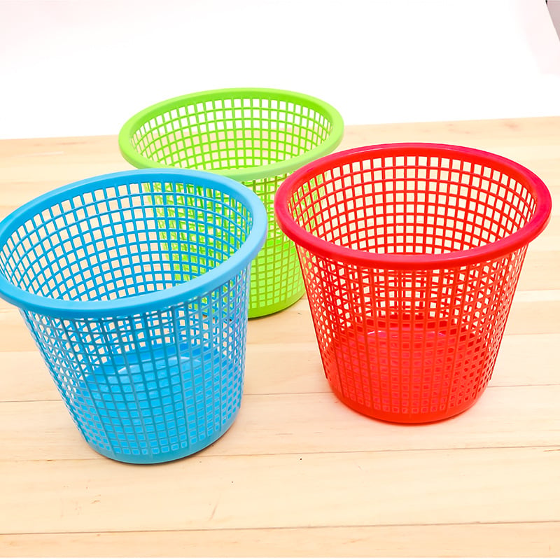 Coș de gunoi rotund din plastic, fără capac, sub 4 L, pentru casă, bucătărie, baie, sufragerie și birou