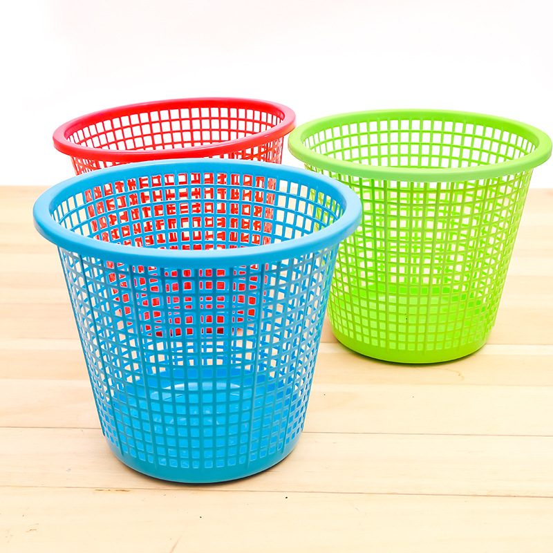 Coș de gunoi rotund din plastic, fără capac, sub 4 L, pentru casă, bucătărie, baie, sufragerie și birou