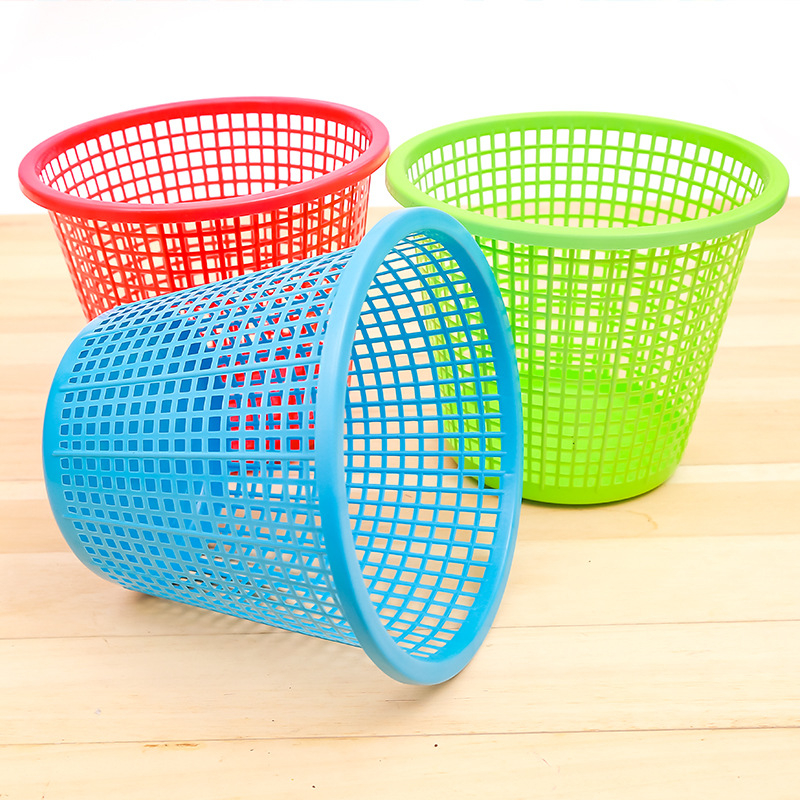 Coș de gunoi rotund din plastic, fără capac, sub 4 L, pentru casă, bucătărie, baie, sufragerie și birou