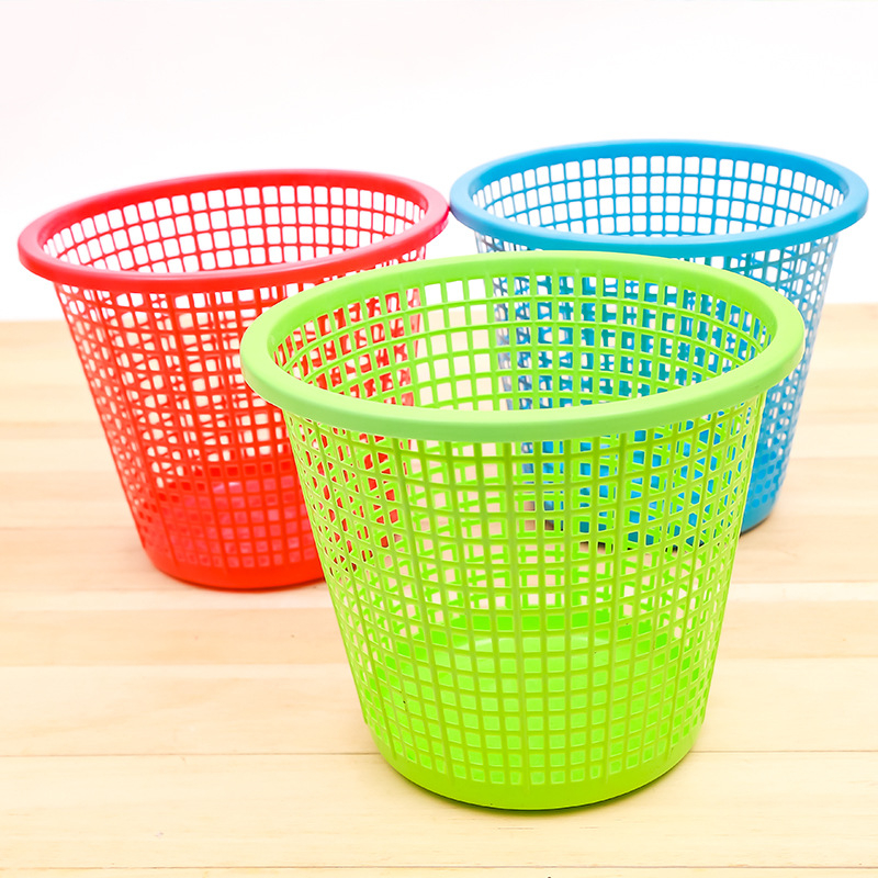 Coș de gunoi rotund din plastic, fără capac, sub 4 L, pentru casă, bucătărie, baie, sufragerie și birou