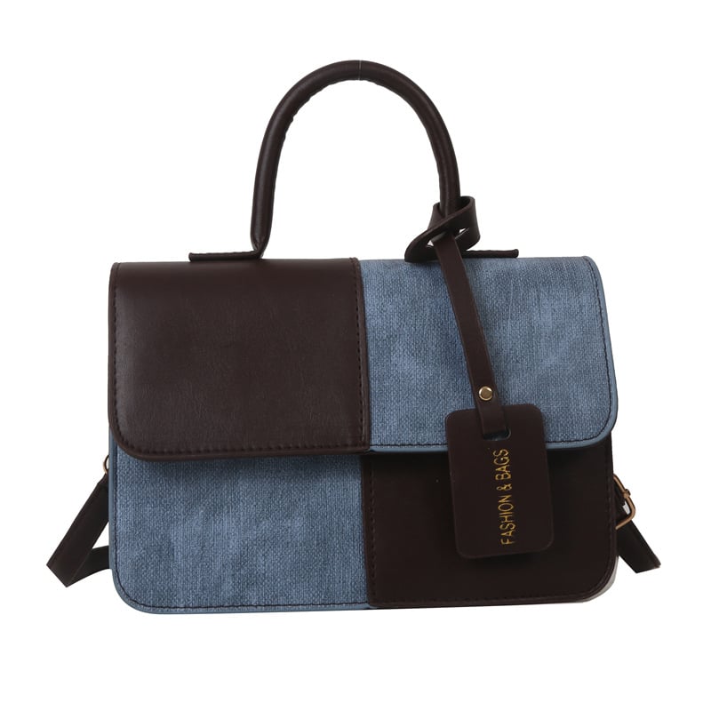 Manyu lanting PU Geantă de umăr patchwork, formă pătrată mică, crossbody, închidere magnetică, buzunar intern pentru telefon, căptușeală PU, primăvara 2026