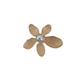 Broșă Bauhinia aurie mată, vintage, pentru femei