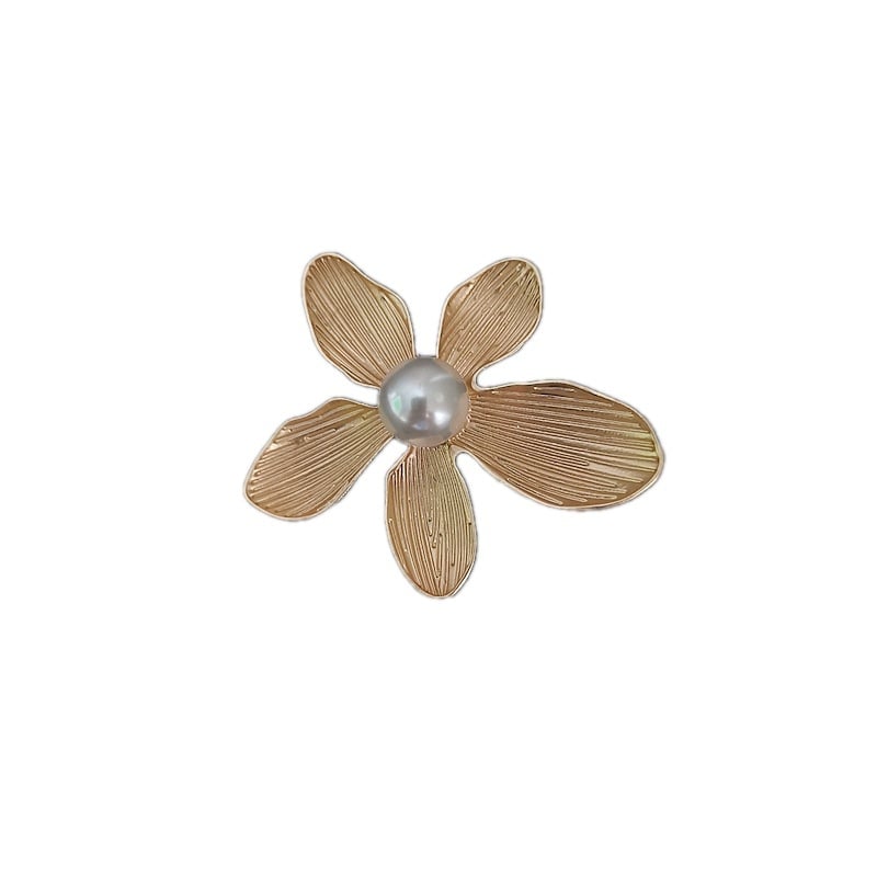 Broșă Bauhinia aurie mată, vintage, pentru femei