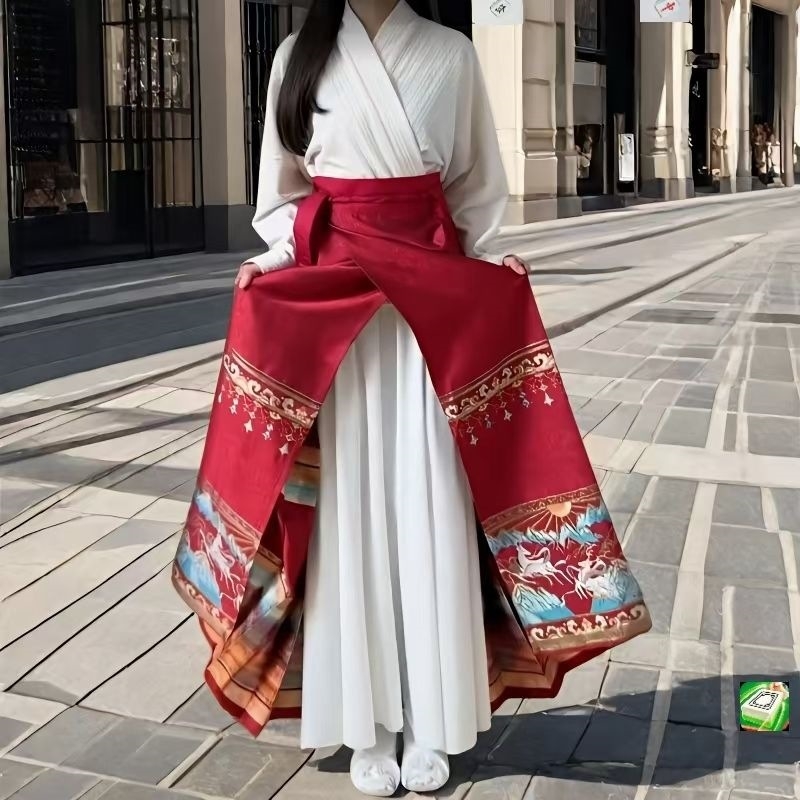 Fustă internă căptușită, lungă, pentru o ținută tradițională chineză, protecție împotriva transparenței